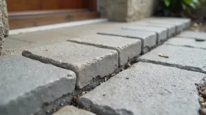 Połączenie kostki brukowej z progiem