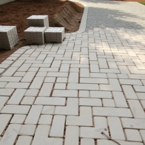 Układanie kostki brukowej na wjeździe